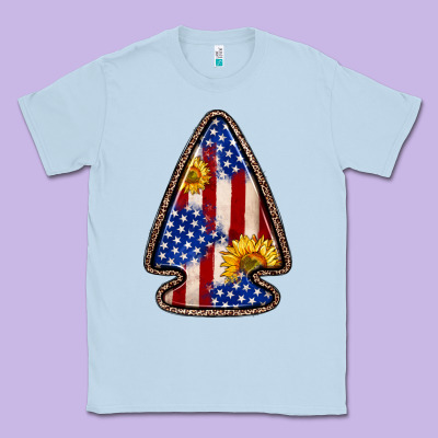 American Flag Sunflower Arrowhead Classic Tee Designed By Zillion Design Studio