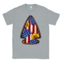 Heather Grey American flag sunflower arrowhead Classic Tee - Zillion Design Studio