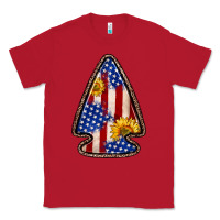 Red American flag sunflower arrowhead Classic Tee - Zillion Design Studio