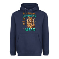 Navy be strong and courageous Heavyweight Hoodie - JahusDesignShop