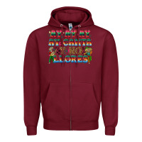 Burgundy Ay Ay Ay Ay Canta y No Llores Zipper Hoodie - texasbilliewilder