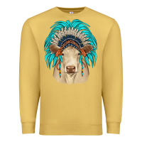 Antique Gold charolais indian headdress Premium Sweatshirt - JahusDesignShop