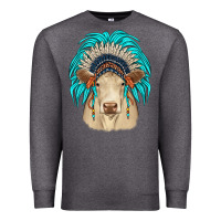 Charcoal Heather charolais indian headdress Premium Sweatshirt - JahusDesignShop