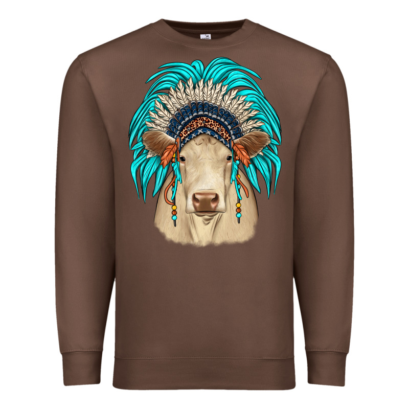Charolais Indian Headdress Premium Sweatshirt by JahusDesignShop | Teevron