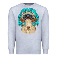 Heather Grey charolais indian headdress Premium Sweatshirt - JahusDesignShop