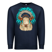 Navy charolais indian headdress Premium Sweatshirt - JahusDesignShop
