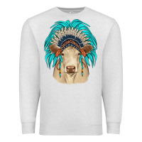 Oatmeal Heather charolais indian headdress Premium Sweatshirt - JahusDesignShop