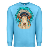Ocean Blue charolais indian headdress Premium Sweatshirt - JahusDesignShop