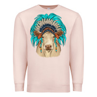 Pale Pink charolais indian headdress Premium Sweatshirt - JahusDesignShop