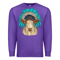 Purple charolais indian headdress Premium Sweatshirt - JahusDesignShop
