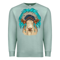 Seafoam charolais indian headdress Premium Sweatshirt - JahusDesignShop