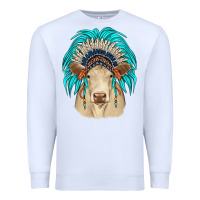 White charolais indian headdress Premium Sweatshirt - JahusDesignShop