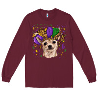 Burgundy mardi gras hat chihuahua Long Sleeve Tee - RanaPortraitStore