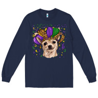 Navy mardi gras hat chihuahua Long Sleeve Tee - RanaPortraitStore