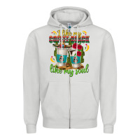 Dove Grey I Like My Coffee Black Like My Soul Zipper Hoodie - texasbilliewilder