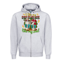 Heather Grey I Like My Coffee Black Like My Soul Zipper Hoodie - texasbilliewilder
