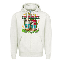 Oatmeal Heather I Like My Coffee Black Like My Soul Zipper Hoodie - texasbilliewilder