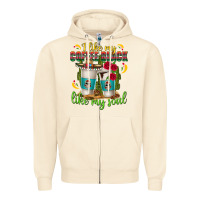 Sandshell I Like My Coffee Black Like My Soul Zipper Hoodie - texasbilliewilder