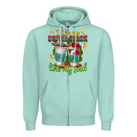 Seafoam I Like My Coffee Black Like My Soul Zipper Hoodie - texasbilliewilder