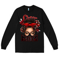 Black cheer mom messy bun Long Sleeve Tee - texasbilliewilder