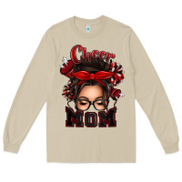 Mushroom cheer mom messy bun Long Sleeve Tee - texasbilliewilder