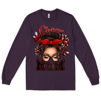 Plum cheer mom messy bun Long Sleeve Tee - texasbilliewilder