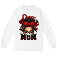 White cheer mom messy bun Long Sleeve Tee - texasbilliewilder