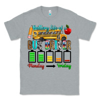 Heather Grey battery life of a bus driver Classic Tee - texasbilliewilder