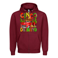 Burgundy cinco de mayo truck Zipper Hoodie - Zillion Design Studio
