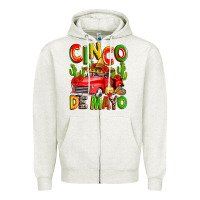Oatmeal Heather cinco de mayo truck Zipper Hoodie - Zillion Design Studio
