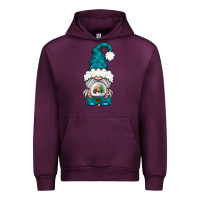 Mauve Wine winter gnome with snow globe Urban Hoodie - NancyCooperArtShop