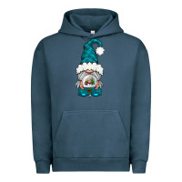 Pigment Midnight Navy winter gnome with snow globe Urban Hoodie - NancyCooperArtShop