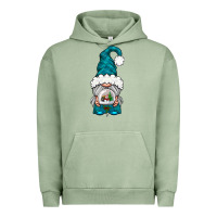 Pigment Oil Green winter gnome with snow globe Urban Hoodie - NancyCooperArtShop