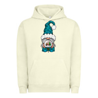 Pigment Pistachio winter gnome with snow globe Urban Hoodie - NancyCooperArtShop
