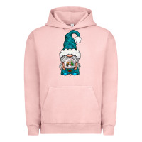 Pigment Salmon winter gnome with snow globe Urban Hoodie - NancyCooperArtShop