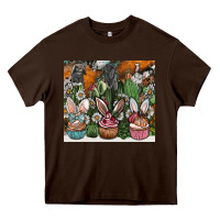 Chocolate Brown easter Heavy Core Tee - CowhideDigitalArt