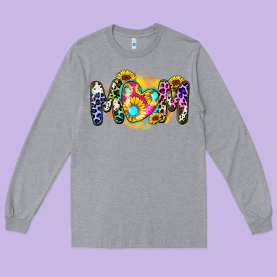 Mom Sunflower Long Sleeve Tee Designed By Zillion Design Studio
