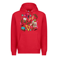 Red teacher tools Premium Hoodie - MaliasSmallBusiness
