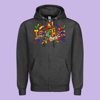 Cinco De Mayo Teacher Zipper Hoodie Designed By Zillion Design Studio