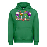 Emerald mardi gras wine glasses Urban Hoodie - MaliasSmallBusiness