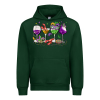 Forest Green mardi gras wine glasses Urban Hoodie - MaliasSmallBusiness