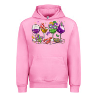 Fuchsia Pink mardi gras wine glasses Urban Hoodie - MaliasSmallBusiness