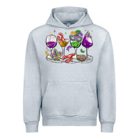 Heather Grey mardi gras wine glasses Urban Hoodie - MaliasSmallBusiness