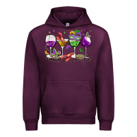 Mauve Wine mardi gras wine glasses Urban Hoodie - MaliasSmallBusiness