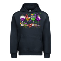 Navy mardi gras wine glasses Urban Hoodie - MaliasSmallBusiness