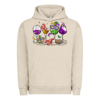 Pigment French Oak mardi gras wine glasses Urban Hoodie - MaliasSmallBusiness