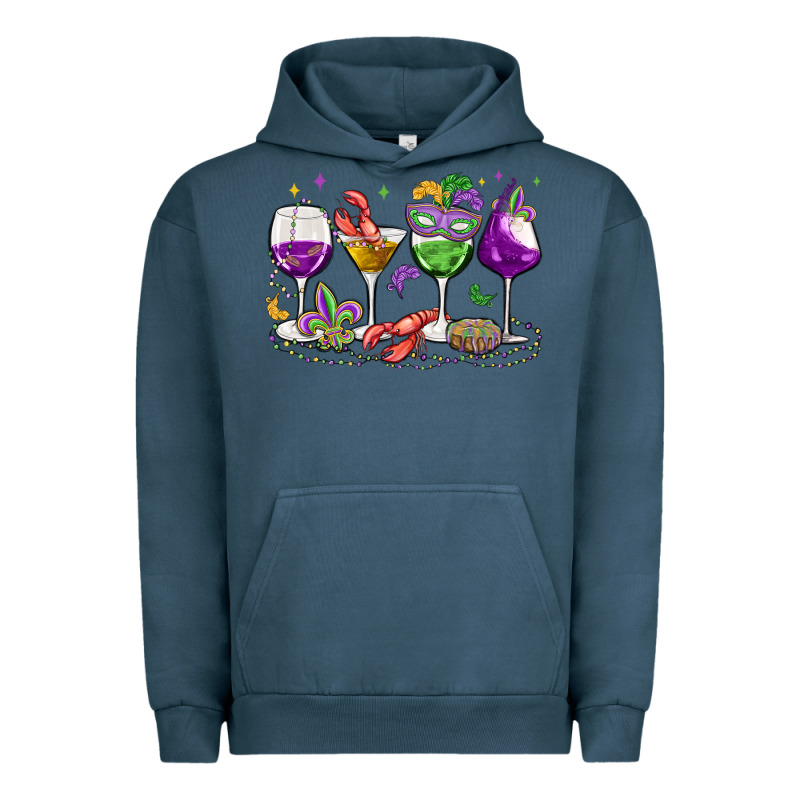 Mardi Gras Wine Glasses Urban Hoodie by MaliasSmallBusiness | Teevron
