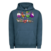 Pigment Midnight Navy mardi gras wine glasses Urban Hoodie - MaliasSmallBusiness