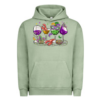 Pigment Oil Green mardi gras wine glasses Urban Hoodie - MaliasSmallBusiness
