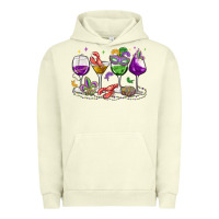 Pigment Pistachio mardi gras wine glasses Urban Hoodie - MaliasSmallBusiness